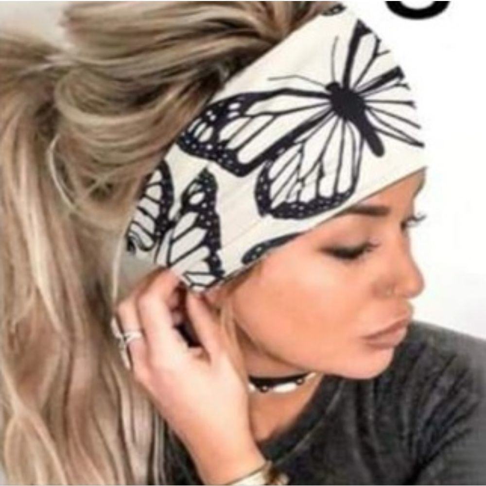 NEW ONE PIECE BLACK BUTTERFLY HEAD WRAP